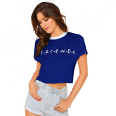Royal Blue cotton western wear t-shirt for women, printed design on front